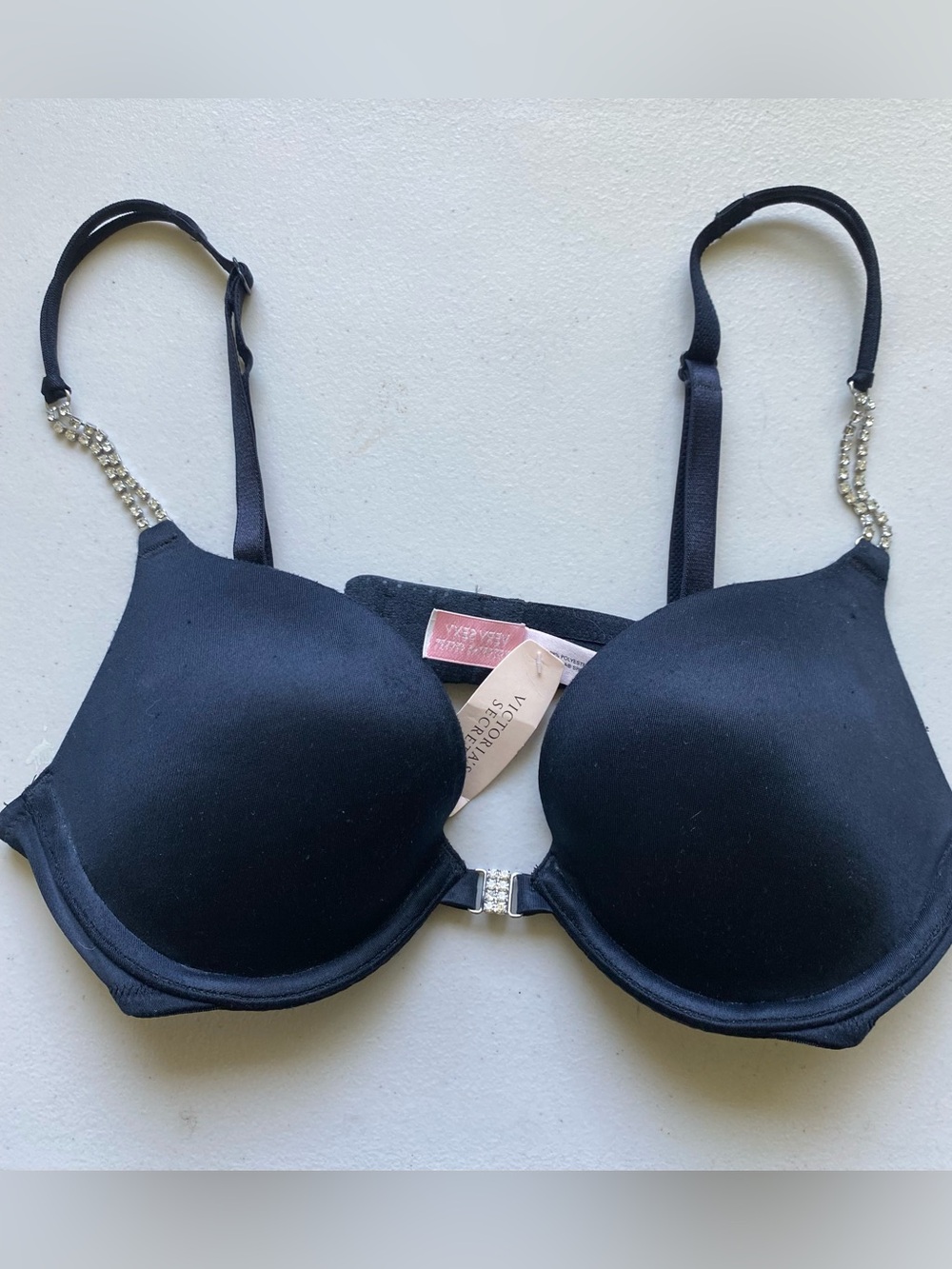 NWT VS Rhinestones Satin Push up Bra Size 34A Bling Sexy